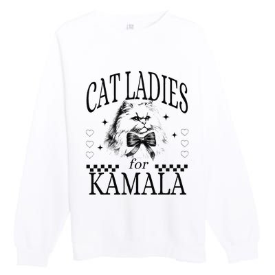 Cat Ladies For Kamala Premium Crewneck Sweatshirt