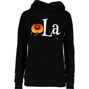 Comma La Funny Kamala Harris Halloween Pumpkin Womens Funnel Neck Pullover Hood