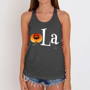 Comma La Funny Kamala Harris Halloween Pumpkin Women's Knotted Racerback Tank