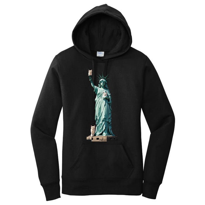 Cat Ladies For Kamala Statue Of Liberty With Cats Women's Pullover Hoodie