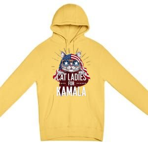 Cat Ladies For Kamala Patriot Design Premium Pullover Hoodie