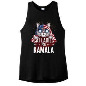 Cat Ladies For Kamala Patriot Design Ladies PosiCharge Tri-Blend Wicking Tank