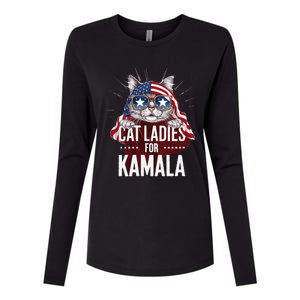 Cat Ladies For Kamala Patriot Design Womens Cotton Relaxed Long Sleeve T-Shirt