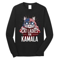 Cat Ladies For Kamala Patriot Design Long Sleeve Shirt