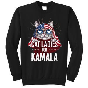 Cat Ladies For Kamala Patriot Design Sweatshirt