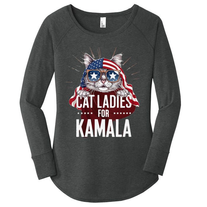 Cat Ladies For Kamala Patriot Design Women's Perfect Tri Tunic Long Sleeve Shirt