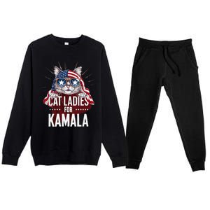 Cat Ladies For Kamala Patriot Design Premium Crewneck Sweatsuit Set