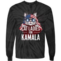 Cat Ladies For Kamala Patriot Design Tie-Dye Long Sleeve Shirt