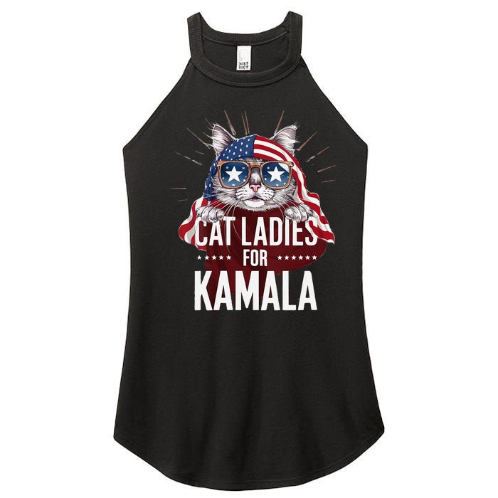 Cat Ladies For Kamala Patriot Design Women's Perfect Tri Rocker Tank