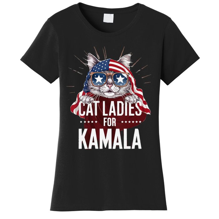 Cat Ladies For Kamala Patriot Design Women's T-Shirt