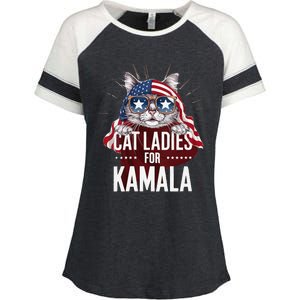 Cat Ladies For Kamala Patriot Design Enza Ladies Jersey Colorblock Tee