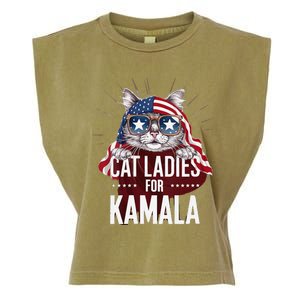 Cat Ladies For Kamala Patriot Design Garment-Dyed Women's Muscle Tee