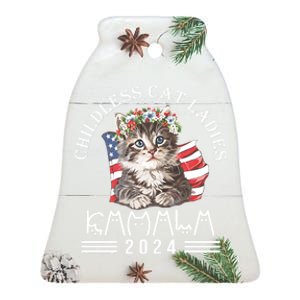 Cat Lady Fun Childless Cat Ladies 2024 Ceramic Bell Ornament