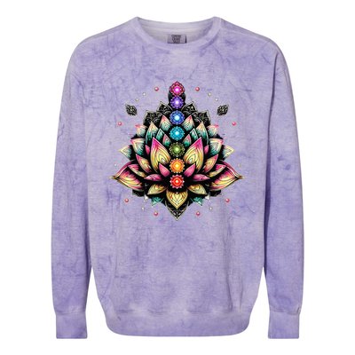 Chakra Lotus Flower Spiritual Yoga Lover Colorblast Crewneck Sweatshirt