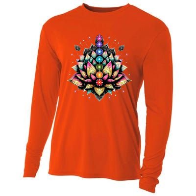 Chakra Lotus Flower Spiritual Yoga Lover Cooling Performance Long Sleeve Crew