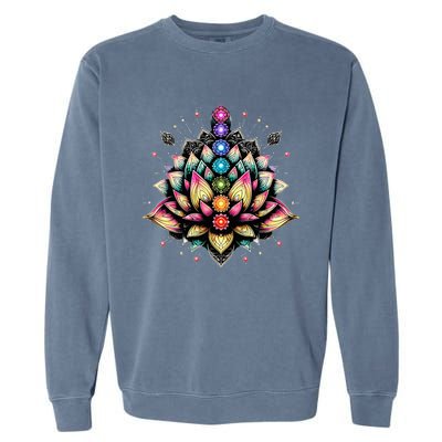 Chakra Lotus Flower Spiritual Yoga Lover Garment-Dyed Sweatshirt