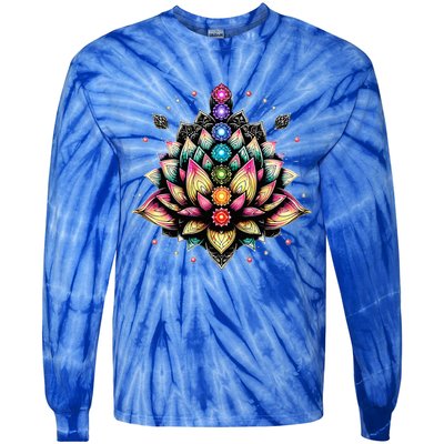 Chakra Lotus Flower Spiritual Yoga Lover Tie-Dye Long Sleeve Shirt