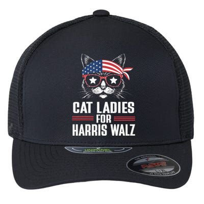 Cat Ladies For Harris Waltz Cat 2024 Flexfit Unipanel Trucker Cap