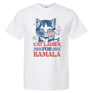 Cat Ladies For Kamala Funny Cat President Kamalaharris 2024 Garment-Dyed Heavyweight T-Shirt