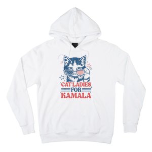 Cat Ladies For Kamala Funny Cat President Kamalaharris 2024 Hoodie