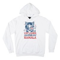 Cat Ladies For Kamala Funny Cat President Kamalaharris 2024 Hoodie