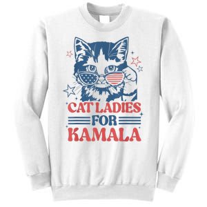 Cat Ladies For Kamala Funny Cat President Kamalaharris 2024 Sweatshirt