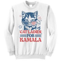 Cat Ladies For Kamala Funny Cat President Kamalaharris 2024 Sweatshirt