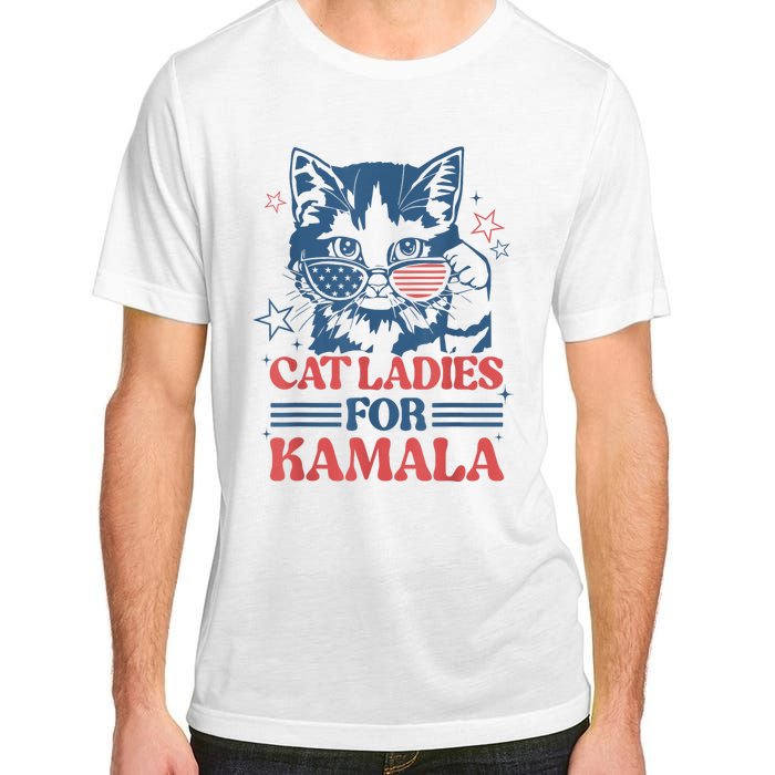 Cat Ladies For Kamala Funny Cat President Kamalaharris 2024 Adult ChromaSoft Performance T-Shirt