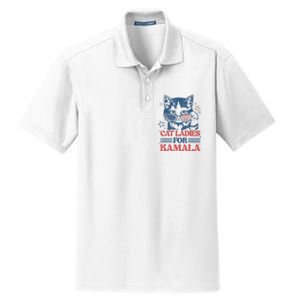 Cat Ladies For Kamala Funny Cat President Kamalaharris 2024 Dry Zone Grid Polo