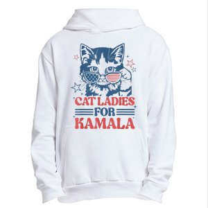 Cat Ladies For Kamala Funny Cat President Kamalaharris 2024 Urban Pullover Hoodie