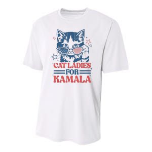 Cat Ladies For Kamala Funny Cat President Kamalaharris 2024 Youth Performance Sprint T-Shirt