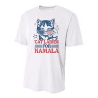 Cat Ladies For Kamala Funny Cat President Kamalaharris 2024 Youth Performance Sprint T-Shirt