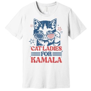 Cat Ladies For Kamala Funny Cat President Kamalaharris 2024 Premium T-Shirt