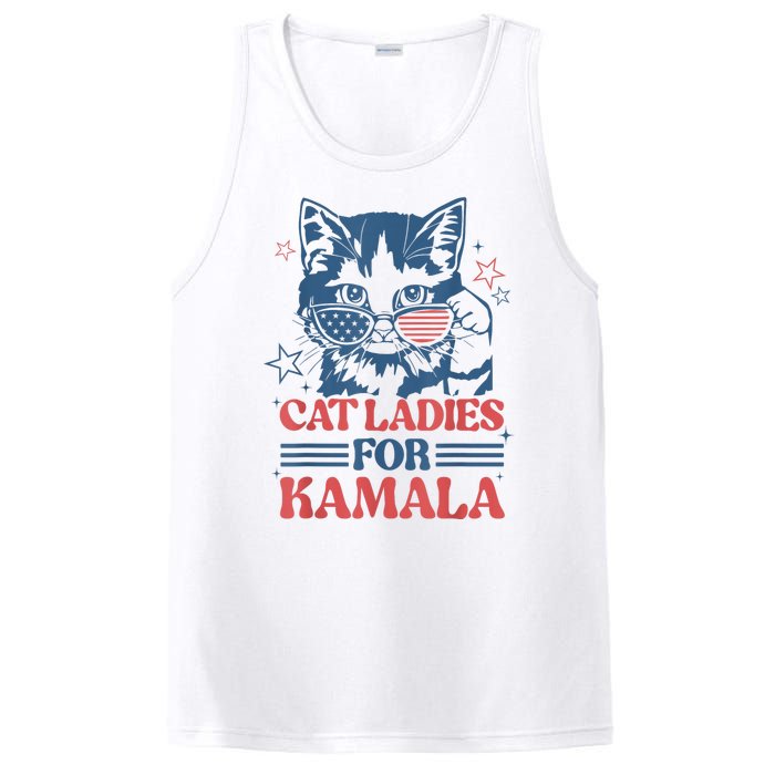 Cat Ladies For Kamala Funny Cat President Kamalaharris 2024 PosiCharge Competitor Tank