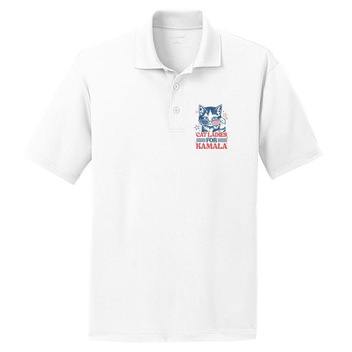 Cat Ladies For Kamala Funny Cat President Kamalaharris 2024 PosiCharge RacerMesh Polo