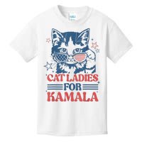 Cat Ladies For Kamala Funny Cat President Kamalaharris 2024 Kids T-Shirt