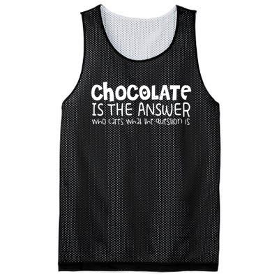 Chocolate Lover Funny Chocolate Is The Answer Gift Mesh Reversible Basketball Jersey Tank