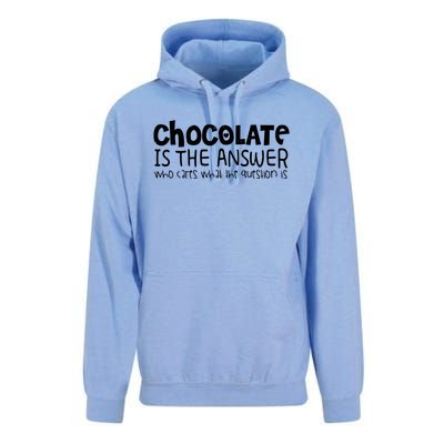 Chocolate Lover Funny Chocolate Is The Answer Gift Unisex Surf Hoodie