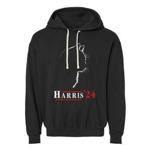 Cat Ladies For Kamala Funny Cat 2024 President Kamalaharris Garment-Dyed Fleece Hoodie