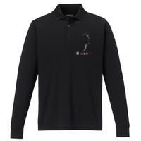 Cat Ladies For Kamala Funny Cat 2024 President Kamalaharris Performance Long Sleeve Polo