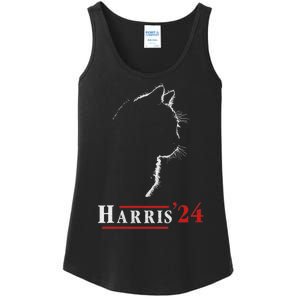 Cat Ladies For Kamala Funny Cat 2024 President Kamalaharris Ladies Essential Tank