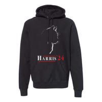 Cat Ladies For Kamala Funny Cat 2024 President Kamalaharris Premium Hoodie