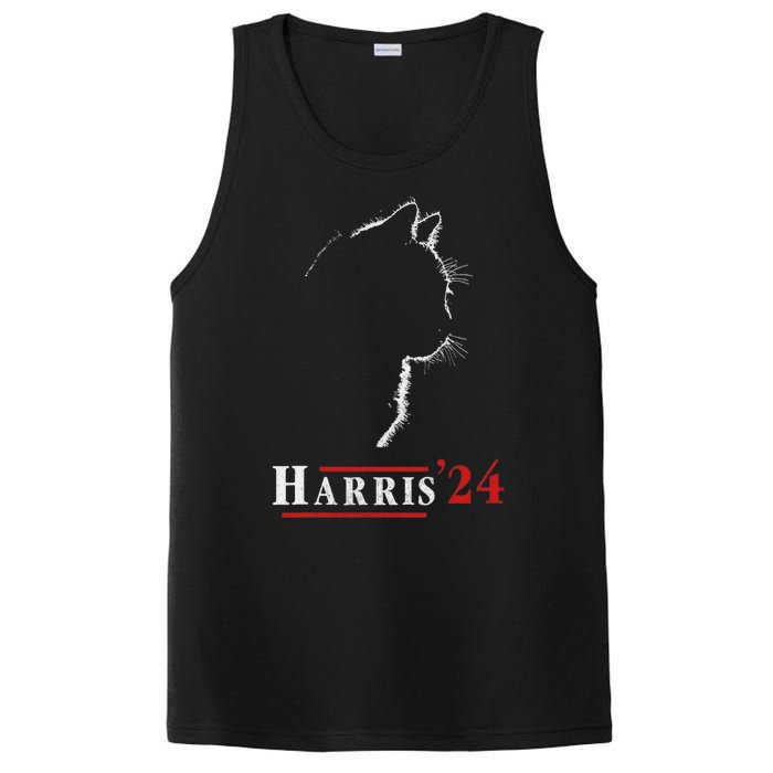 Cat Ladies For Kamala Funny Cat 2024 President Kamalaharris PosiCharge Competitor Tank