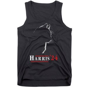 Cat Ladies For Kamala Funny Cat 2024 President Kamalaharris Tank Top