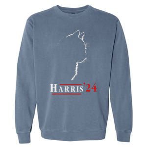 Cat Ladies For Kamala Funny Cat 2024 President Kamalaharris Garment-Dyed Sweatshirt