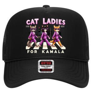 Cat Ladies For Kamala High Crown Mesh Back Trucker Hat