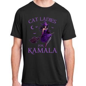 Cat Ladies For Kamala Harris 2024 Witches Harris Halloween Adult ChromaSoft Performance T-Shirt