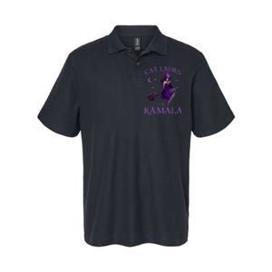 Cat Ladies For Kamala Harris 2024 Witches Harris Halloween Softstyle Adult Sport Polo