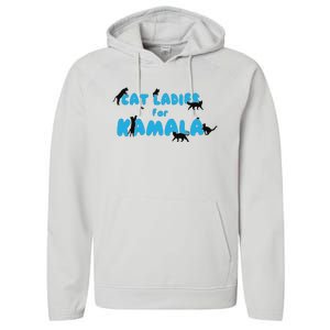 Cat Ladies For Kamala Childless Cat Ladies Performance Fleece Hoodie