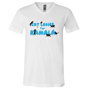 Cat Ladies For Kamala Childless Cat Ladies V-Neck T-Shirt